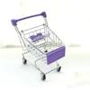 1:48 Mini Supermarket Shopping Cart Trolley Desktop Model Children's Toy Home Decoration Miniature