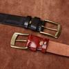 Belt Men's Retro Hand-Made Knife Cutting Leather Pin Buckle Fashion Trendy Unique Thick First Layer Cowhide Man's Belt