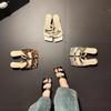 2025 summer new temperament versatile fashion French leopard print metal Internet celebrity casual comfortable light luxury women's heels