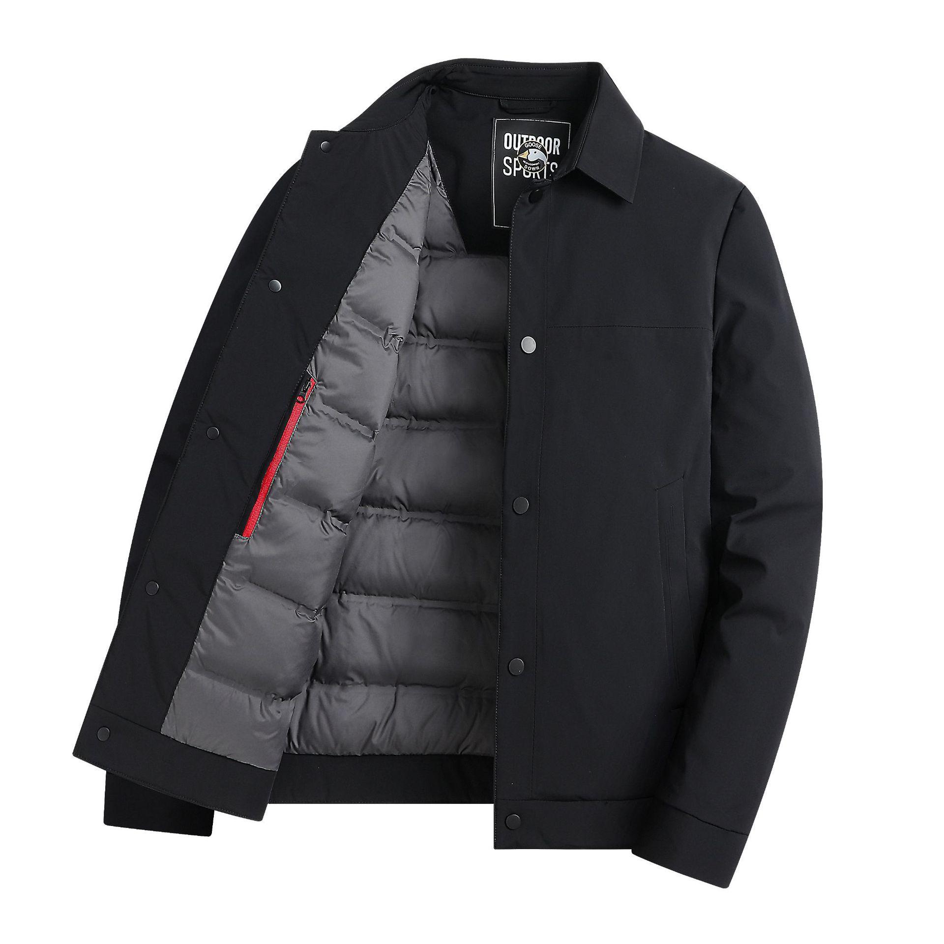 

Зимняя куртка-пуховик для мужчин среднего возраста с утолщенными лацканами 90% белый пуховик на гусином пуху для мужчин 4XL