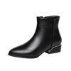 Women's Boots Fashion Casual Leather Boots Pointed Toe Office Formal Shoes for Women Zipper Ankle Boots Botas De Mujer