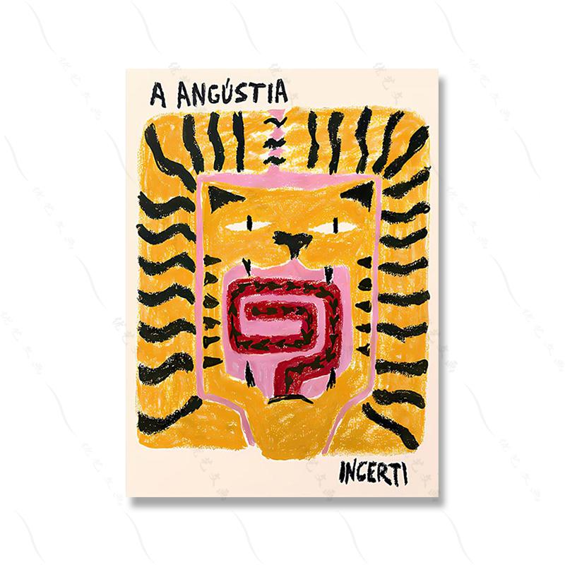 Colorful Abstract Poster Print Tiger Leopard Snake Tropical Jungle Wall Art Canvas Painting Wall Picture Living Room Decor Retro