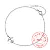 Real Money Korean 925 Sterling Silver Crystal Sweet Airplane Chain Bracelet For Women Girls Homme Wedding Party Jewelry Gift