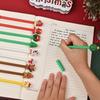 21Pcs Back To School Season Stationery, Cute Cartoon Christmas Topper Writing Pen for Students, Green Slim Body Design Decorative Pen, Ideal School