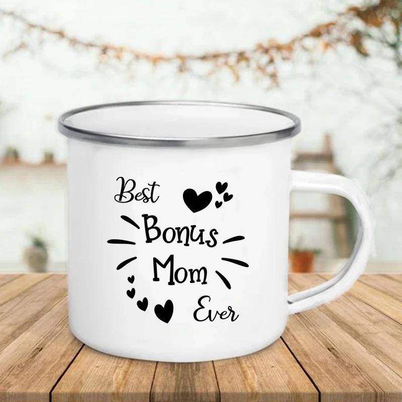 Coffee Cup Best Bonus Mom Ever Print Enamel Mugs Cupshe Tourist Mug Beer Unusual Tea Cup Drinkware Custom Cups Personalized Gift