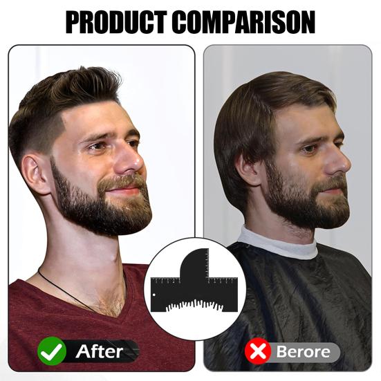 Hair Styling Template Color Enhancement Barber Card with Measurement Indicator Men Women Hairline Beard Lineup Guide Shaping Haircut Template