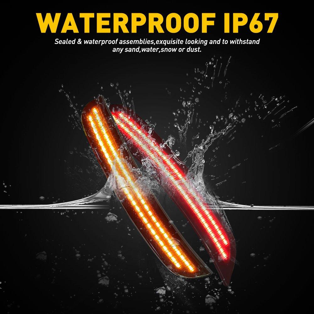 4PCS For 2015-2021 Chrysler 300 Smoked LED Side Marker Light Front Rear Lamp Double Row Lamp Bead
