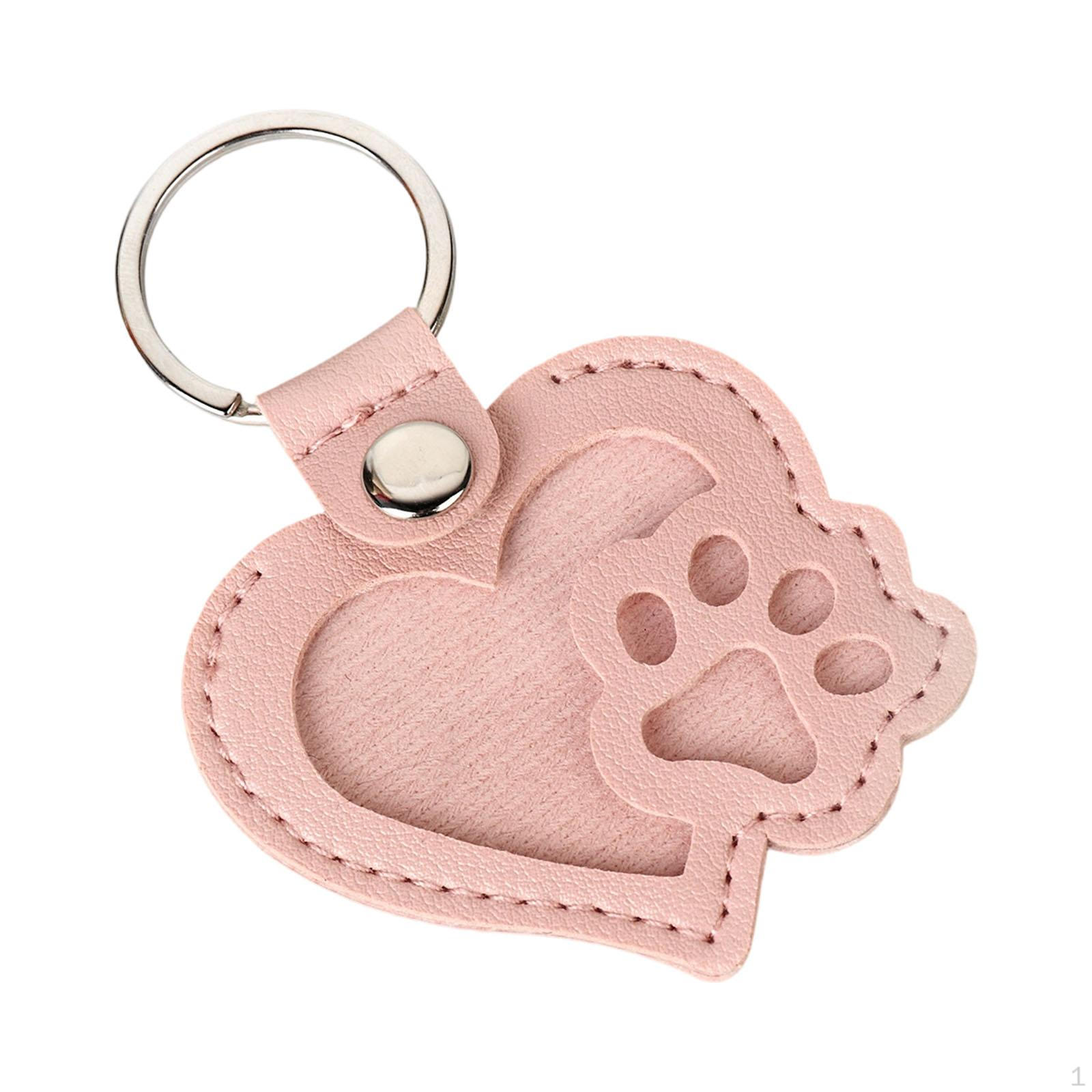 

Брелок для ключів у формі лапки собаки або кота Тваринний брелок Шкіряний ПУ Милий Подарунок на пам ять про домашнього улюбленця Тримач для волосся рожевий