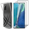 Case for Samsung Galaxy NOTE 20 and 2 Tempered Glass Black Edge Screen Protector Film Phonillico®