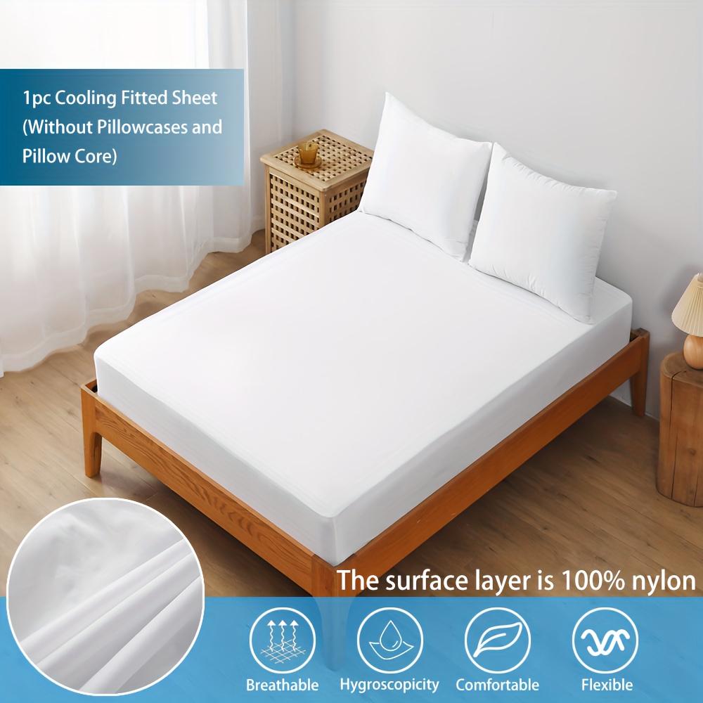 1pc Cooling Fitted Sheet made of 100% Cooling Nylon, Waterproof Bed Sheet Breathable Mattress Cover for  Sleepers in Summer