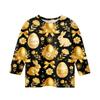 Children's Seven Quarter Sleeve Easter Print Round Neck Print Casual Top