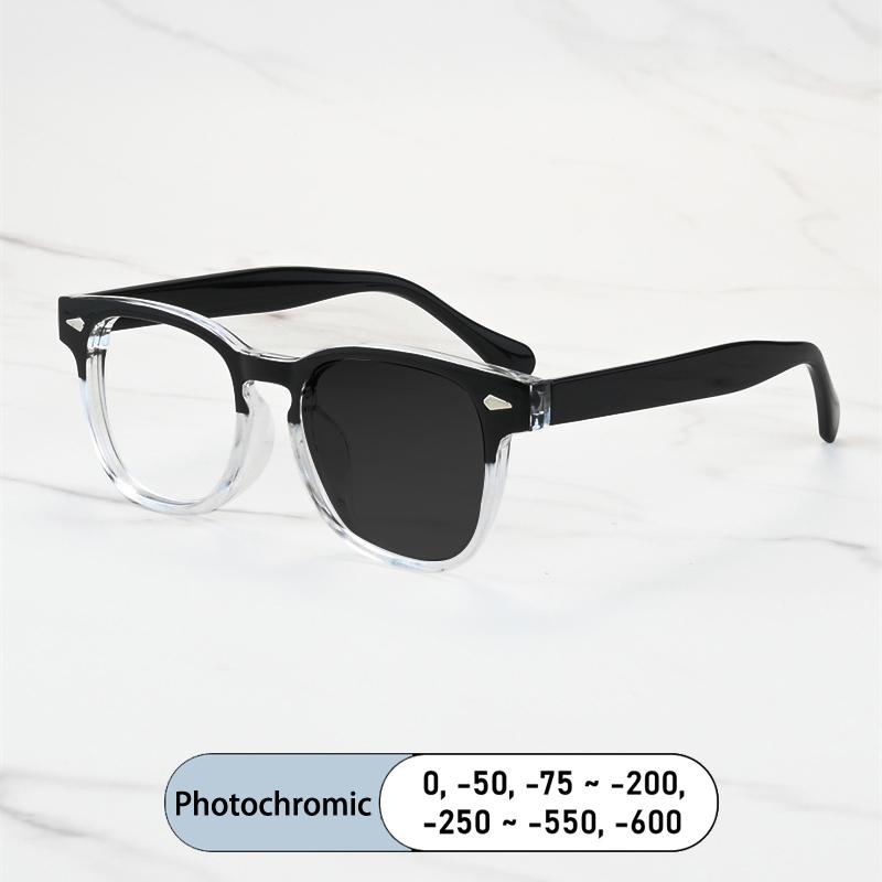 Vintage Rectangle Rivet Frame Myopia Glasses Anti Blue Light Women Near Sight Eyewear Prescription Nearsight