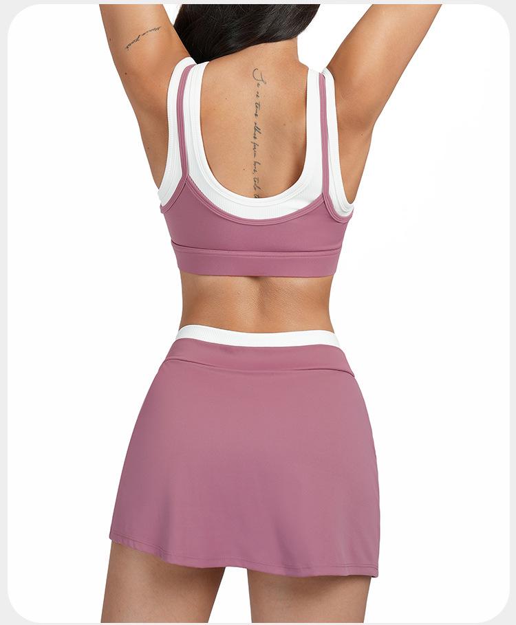 Completo da Yoga da Donna Transfrontaliero: Color Block Nude Feel, Vita Alta Costolata, Abbigliamento Sportivo Fitness Versatile