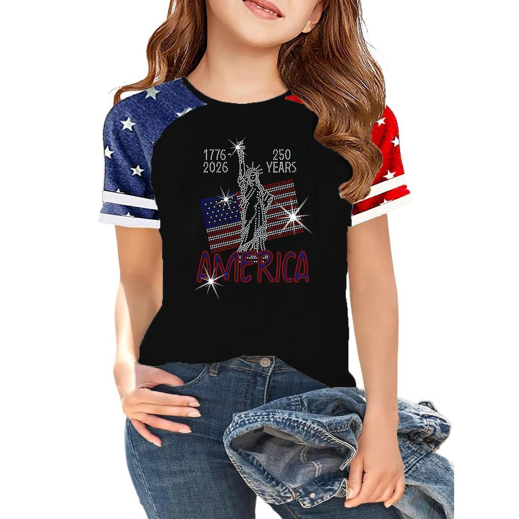 Casual Short Sleeve Crew Neck T Shirt Raglan Sleeve Graphic Print Lightweight Comfortable Soft Fabric Summer Top for Women