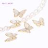 Trendy 2 Tyles Inlaid Shell Pendants 18K Gold Plated Butterfly Charms Pendants Connector DIY Necklace Jewellery Making Supplies