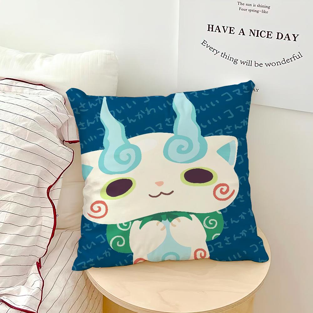 cute cartoon game anime Yo kai w-Watch Komasan Comfortable soft Pillow Case for Sofa Living Room Home Decor Protective Covers