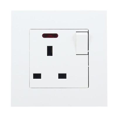 UK Standard Plug Socket Wall Mount Power Outlet with Light Switches Easy Install