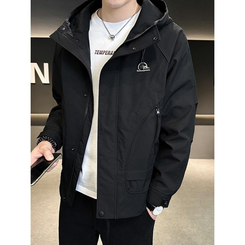 Jarní a podzimní bunda s kapucí pro muže, nová všestranná pracovní bunda pro mládež