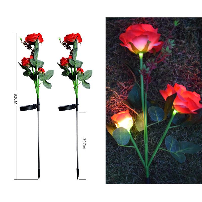 

Садовый светильник на солнечной батарее Rose, уличный водонепроницаемый светодиодный садовый светильник, имитация цветка розы, ветка, газонная ночная лампа, ландшафтный декор для дома красный