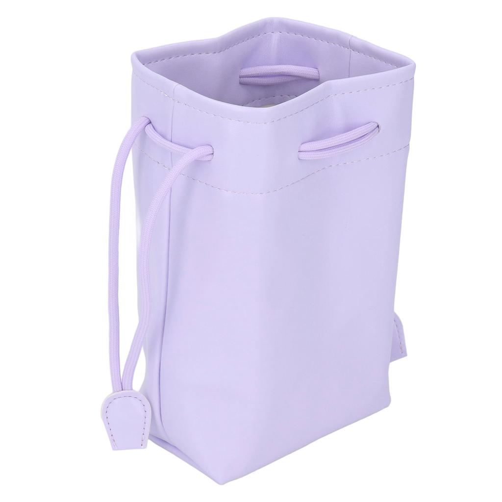 PU Leather Drawstring Pouch Bag Portable Waterproof Universal Instant Camera Film Printer Storage Organizer Purple