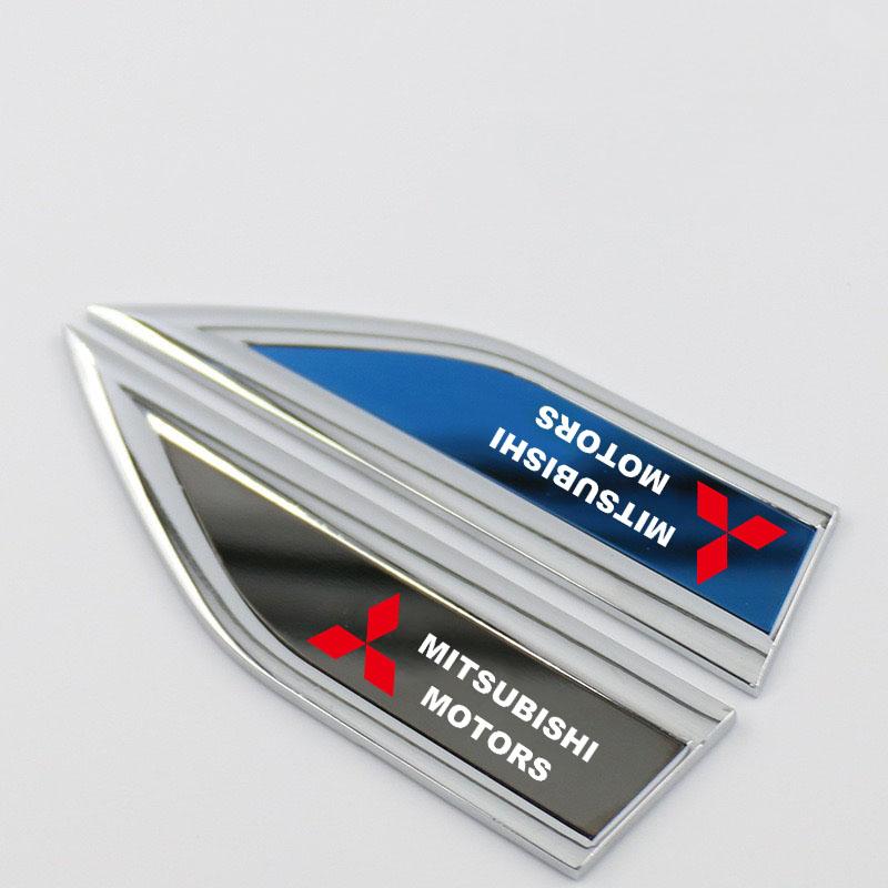 2Pcs Car Fender Side Blade Badge Car Body Protective Sticker for Mitsubishi Lancer 9 EX Outlander 3 ASX L200 Eclipse