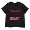 Don't Let The Pretty Face Fool You I'm A Beast (Pink) T-Shirt Korean Fashion Blue Archive Blanks Men's T-shirt
