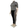 Women's Plus Size Digital Print Two-Piece Set - European & American Casual Style