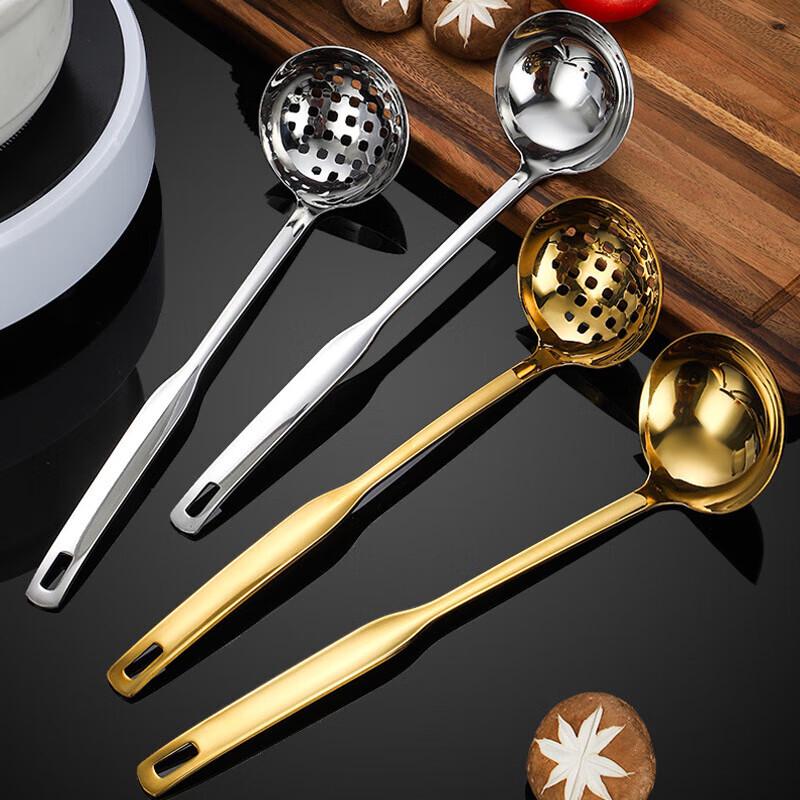 Wei Yi 304 Stainless Steel Soup & Slotted Spoon with Rack