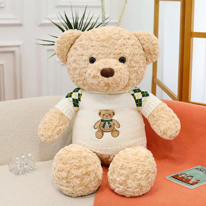 Rose Plush Large Sweater Teddy Bear Doll Plush Toy Cute Bear Doll Ragdoll Sleeping Gift