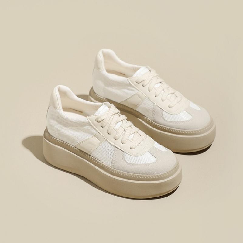 Fashion 8cm Microfiber Leather Women Fashion Chunky Sole Sneakers Platform Wedge Autumn Spring Hidden Heels New Booties Vulcanize Shoes