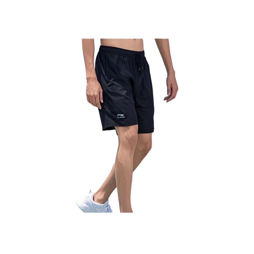 Li Ning Brand Large Logo Sports Casual Shorts Men Shorts Blue AKSS467-3