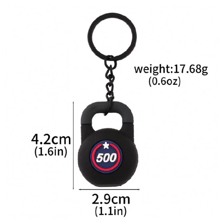 Fashionable Mini Kettlebell Keychain Sturdy Rubber Backpack Charm Lightweight Key Holder For Outdoor Use