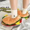 Mode Lustige Baumwollpantoffeln Damen Niedliche Cartoon Hamburger Schuhe Einheitsgröße Sneaker Weiblich Indoor Hausschuhe Warme Winter Pantoletten Unisex