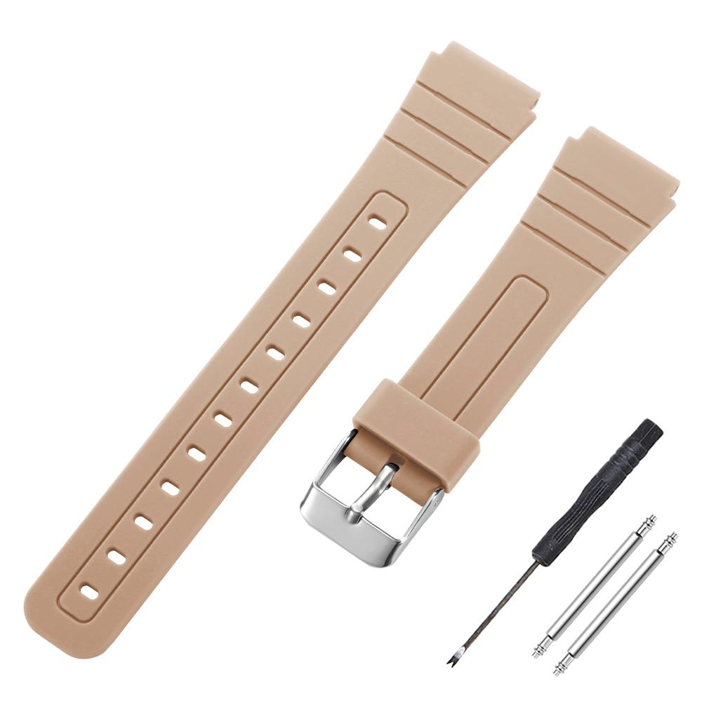 18mm Silikonový řemínek na hodinky pro Casio F91W W-800H SGW400 F91W F84 F105/108 A158/168 AE1200/1300 Náramek na hodinky Měkké pánské náramky na zápěstí