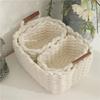 Cotton Rope Woven Storage Basket with Handle Sundries Cosmetic Storage Box Toys Snack Desktop Makeup Organizer Cotton Baskets