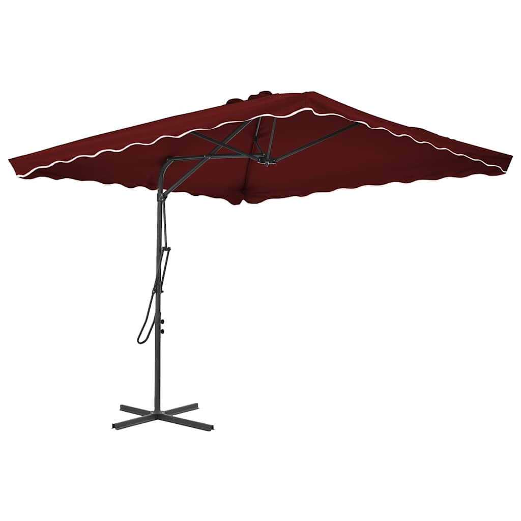 Patio Umbrella with Steel Pole 250x250x230 Cm Burgundy Red