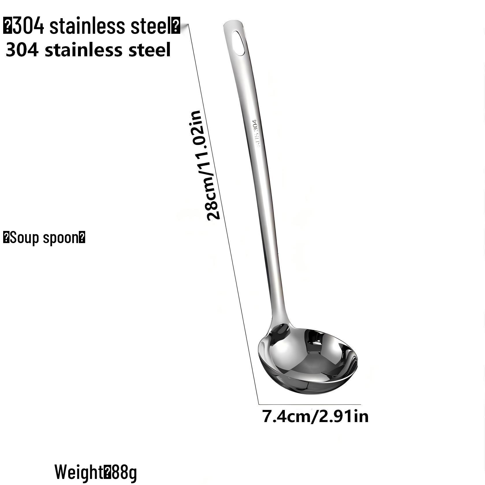 Liang Sheng 304 Stainless Steel Soup Ladle & Colander with Thick Bright Handle - Kitchenware for Hot Pot Straining
