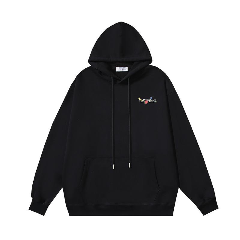 1281 Off-White 2026 Autumn/Winter New Plant Flower Printed Pattern Hoodie Hoodie for Men and Women