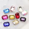 20Pcs Glass Square Shape With Claw Sew On Crystal Stone Strass Diamond Metal Base Buckle For Clothes Decorating