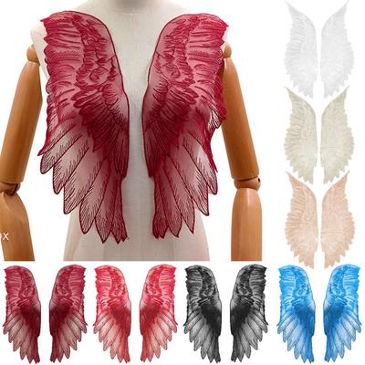 1 Pair Wing Lace Patches Elegant Decorative Delicate Embroidery Badge DIY Clothing Patch Sticker for Gift