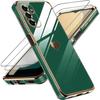 TPU Case - Samsung - Galaxy A14 4G-5G - Night Green - Heart Pattern - 2 Tempered Glasses