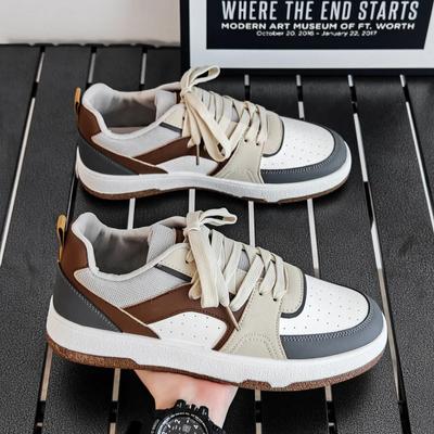 Brand Leather Men Shoes 2024 Designer Comfortable Breathable Man Casual Sports Shoes New Thick Bottom Lace Up Men's Flat Shoes