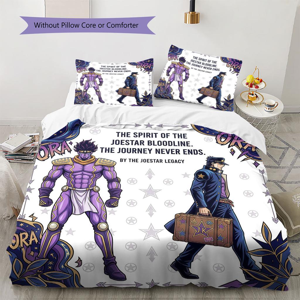 JoJos Bizarre Adventure Soft Duvet Cover Kid's Bedding Set,Extra Large Size Birthday Gifts Various Sizes Available -HE195