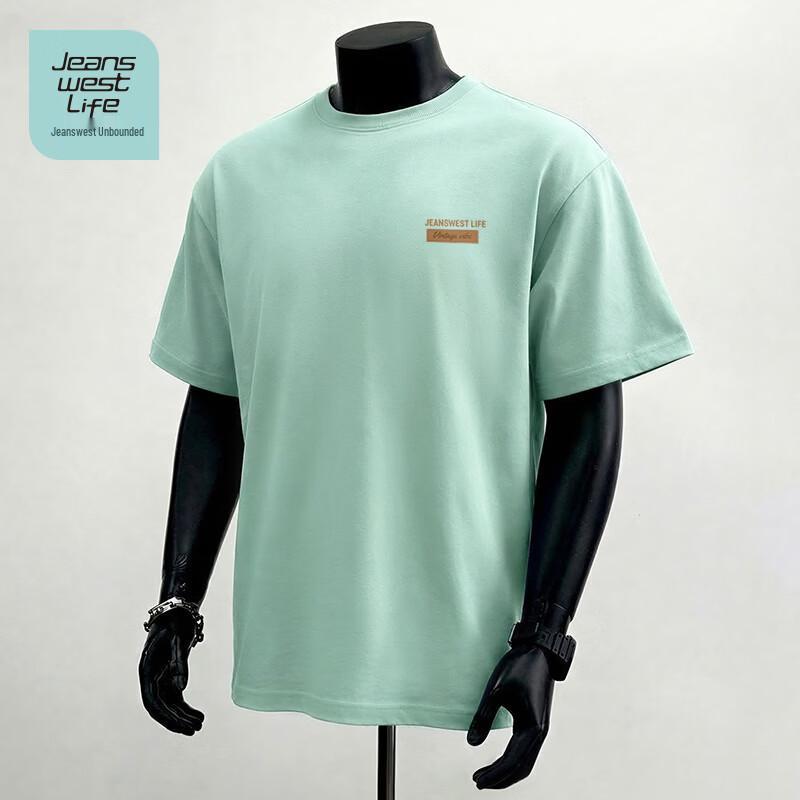 Jeanswest Life Unisex Letter Patch Pure Cotton Short Sleeve T-shirt 2XL