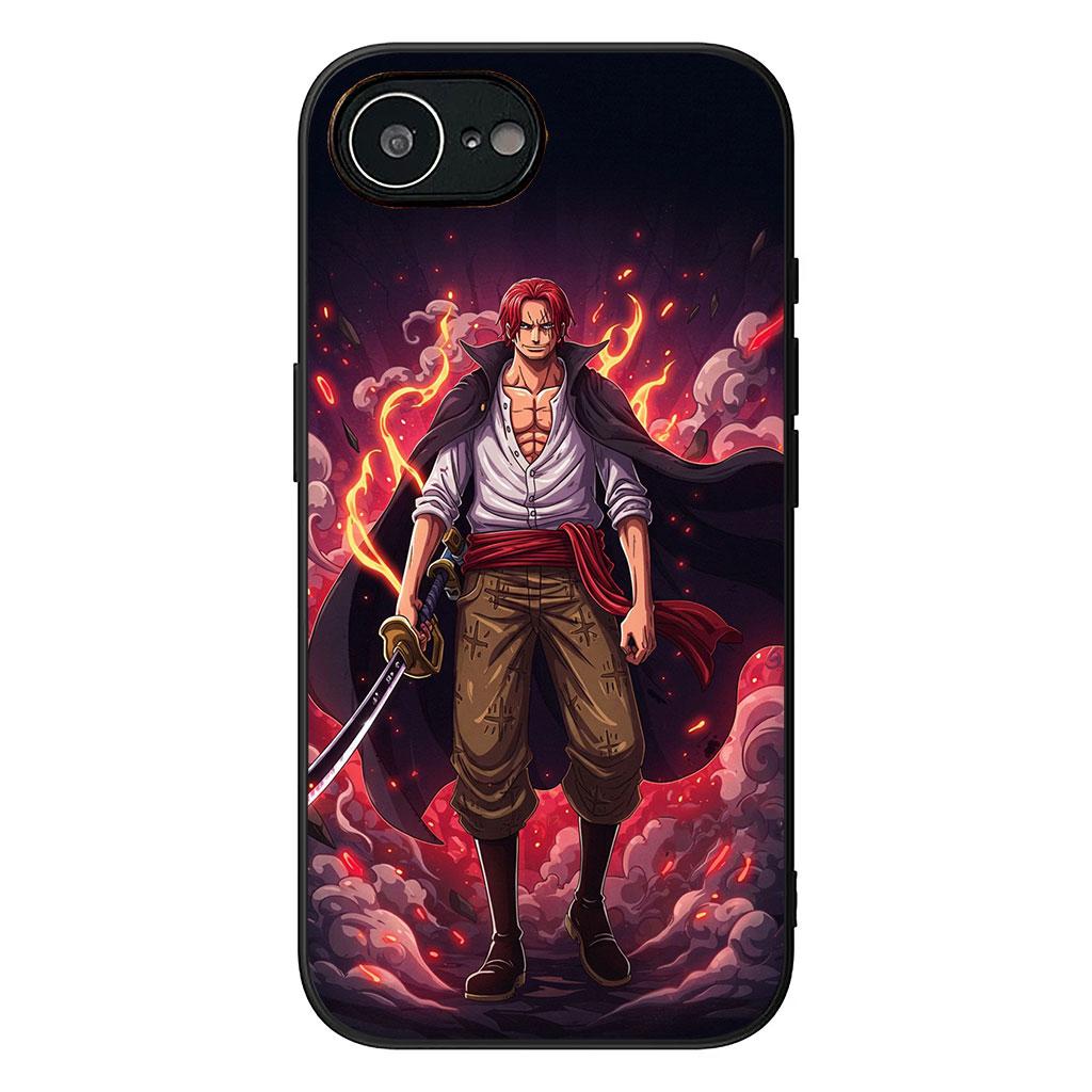 for Samsung Galaxy S25 S24 S23 Fe Ultra Plus S7 Edge A05 A06 A16 A55 A15 A35 Casing Phone Case Shanks Red Hair One Pieces Luffy