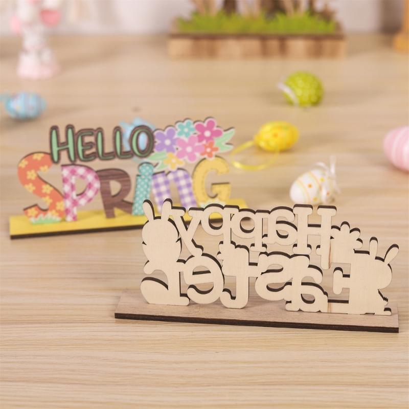 Easters Decors Tabletop Centerpieces Signs,Easters Bunnies Wood Table Signs,Easters Decorations for Home Table Decors