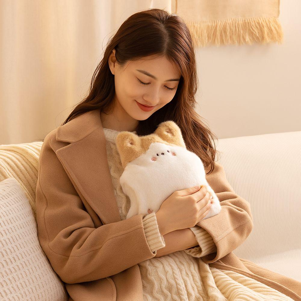 PVC Plush Hand Warmer Cartoon Hand Foot Warmer Portable Water Injection Bag  Women Period