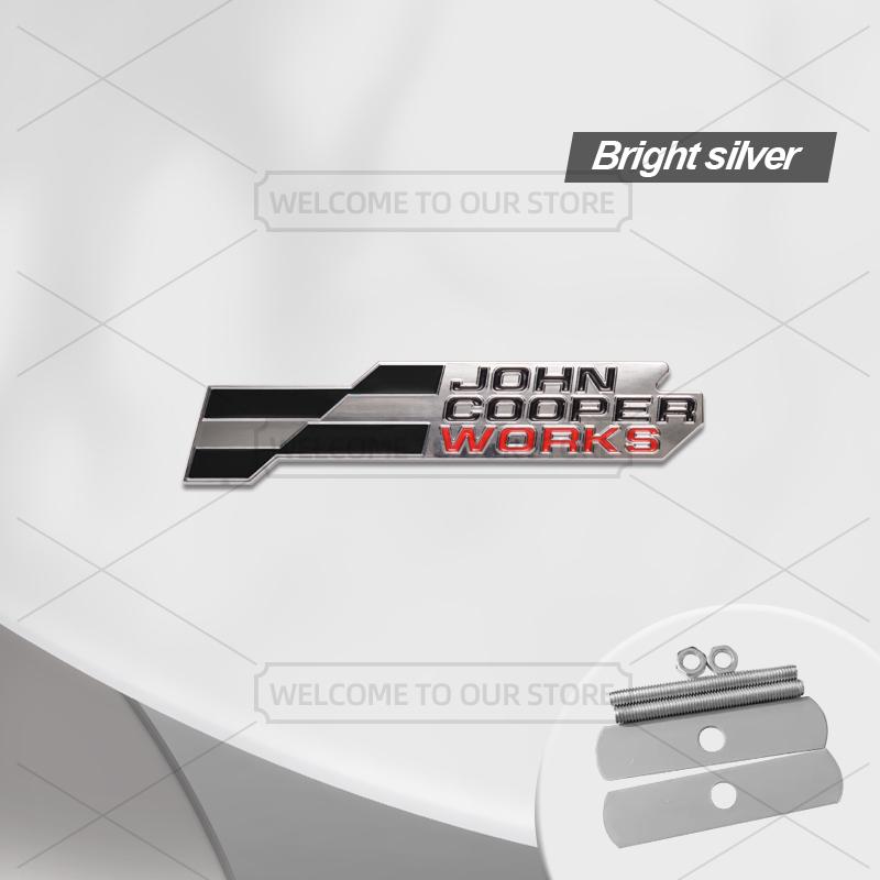 Emblema Metallico 3D John Cooper Works per Auto, Badge Griglia, Adesivi Auto, Adesivo Posteriore Auto per Mini Cooper S U25 J01 J05 F66 F65 F67