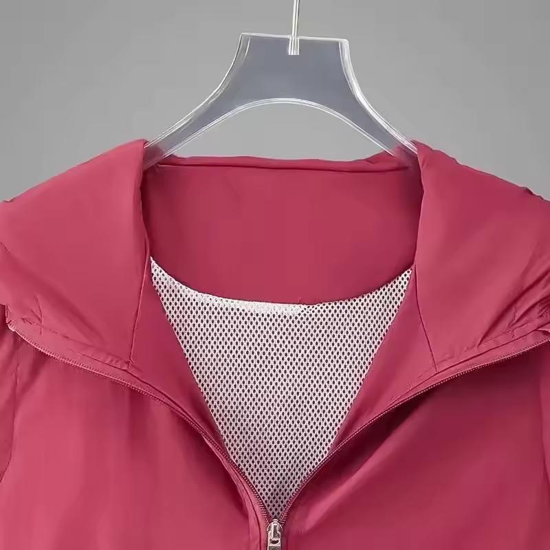 Women's Summer Hooded Sleeveless Breathable Windbreaker Vest, Solid-Color Casual Cardigan