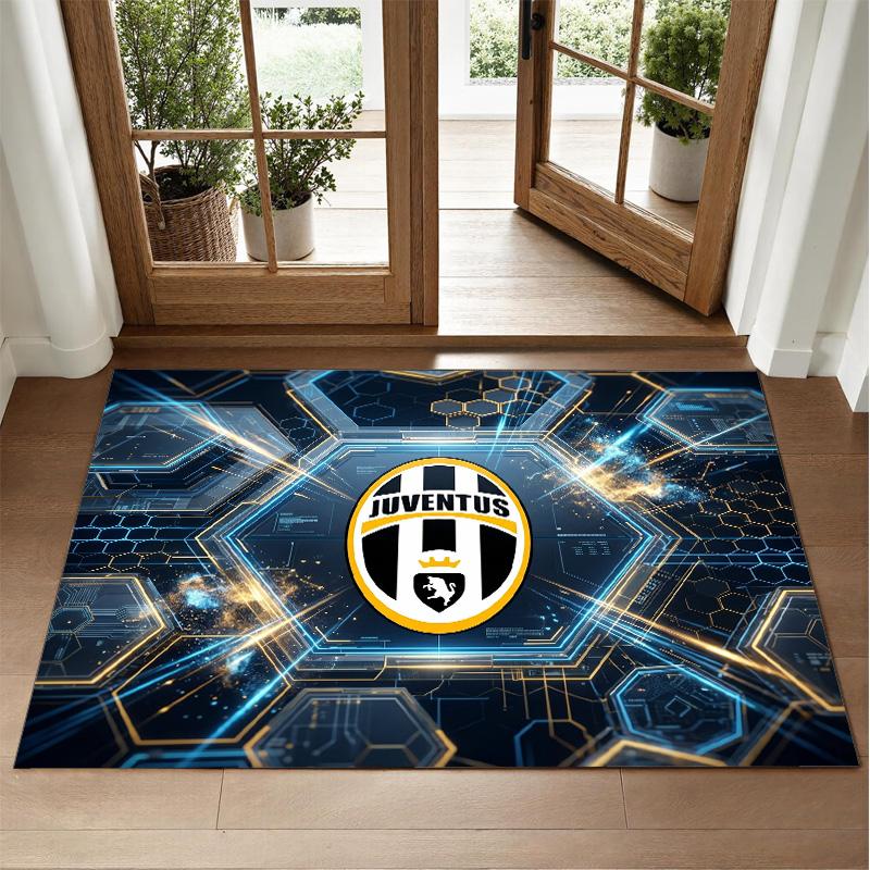 Juventus FC Design Crystal Velvet Rug Soft Decorative Mat for Bedroom Entrance